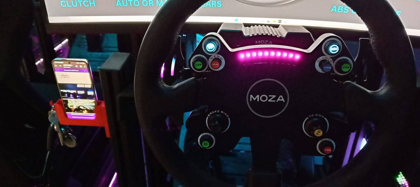 T-Slot 8020 Racing Sim Mobile phone holder with Key hook
