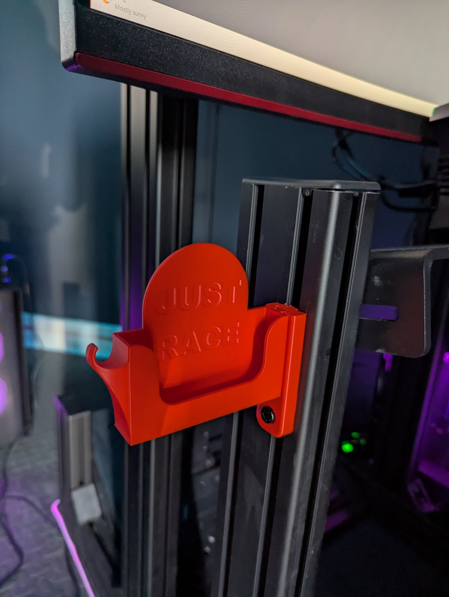 T-Slot 8020 Racing Sim Mobile phone holder with Key hook